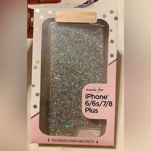 Silver glitter cell phone cover
